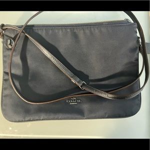 Coach Nylon East/West Crossbody Bag — Navy